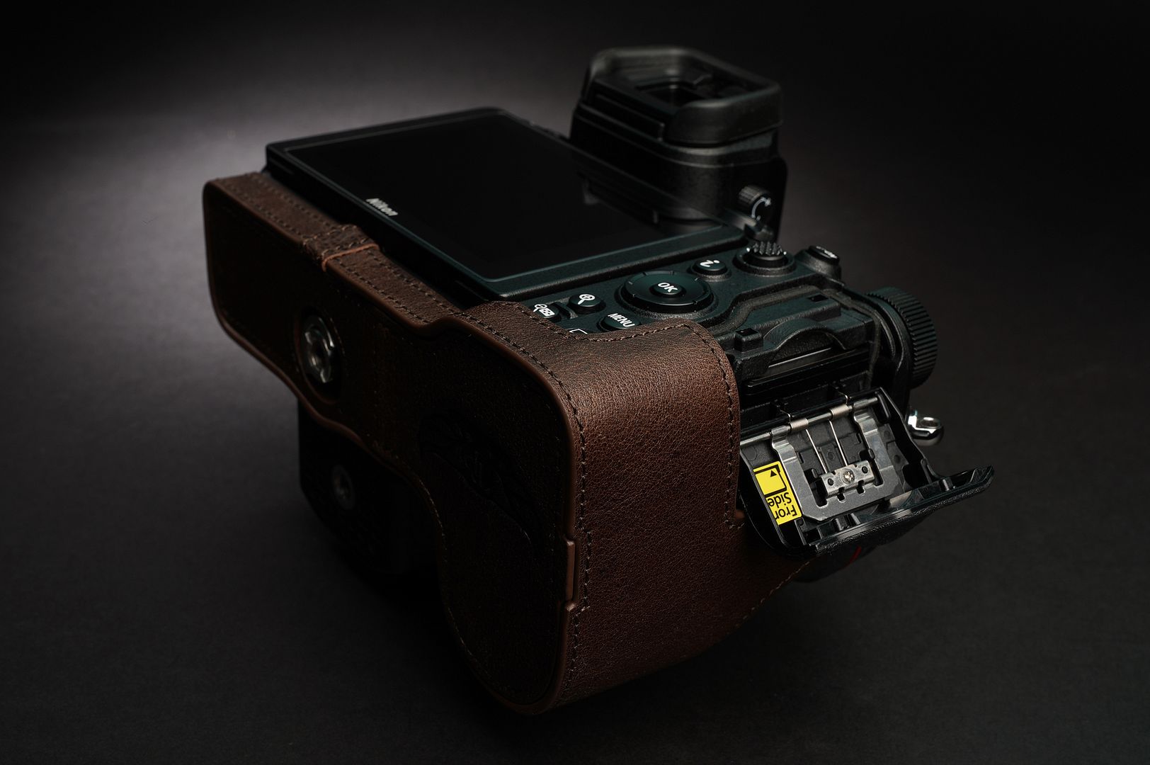 Genuine Real Leather Half Camera Case Bag Cover for Nikon Z6 Nikon Z7